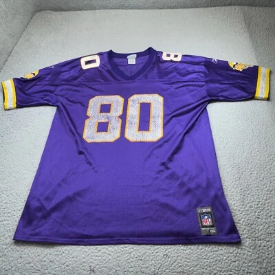 Camiseta de fútbol vintage de los Minnesota Vikings Chris Carter para hombre 2XL XXL 90 Reebok Foto 1 de 4