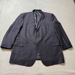 Loro Piana Daniel Cremieux Blazer Mens 50L Long Blue Stripe Wool Formal Suit - Picture 1 of 14