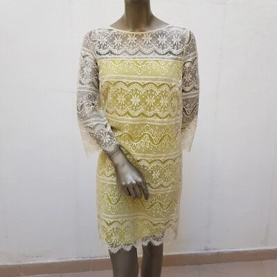 Hübsches Kleid von Max Studio M.S.S.P., M, cremeweiß, grün (gelbgrün) - Bild 1 von 4