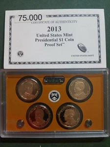 2013 Presidential Dollar Proof 1 $ Coin Set - United States US Mint - COA - Bild 1 von 9