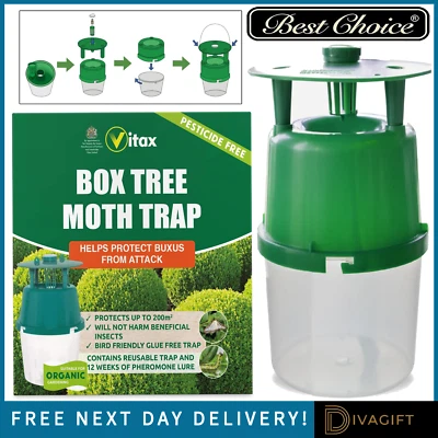 BOX TREE MOTH TRAP HELPS PROTECT BUXUS FROM CATERPILLAR MOTHS REUSABLE NEW VITAX - Image 1 of 4