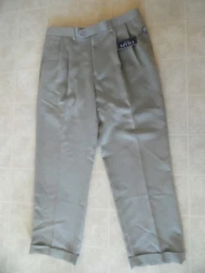 Pantalones de vestir Chaps Olive plisados para hombre 34 X 30 - Imagen 1 de 3