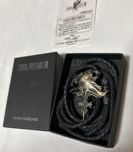 Final Fantasy Ⅷ Squall Sleeping Lion Heart SV 925 Leather Necklace wz/Box Rare - Picture 1 of 3