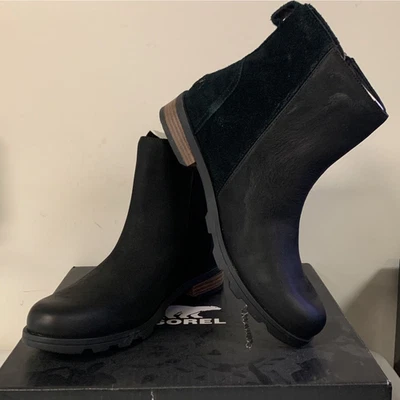 Sorel Women’s Size 8.5 Black Emelie Zip Waterproof Ankle Bootie Black NL3502-010 - Image 1 of 4