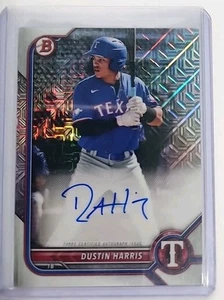 Bowman Chrome Dustin Harris 2022 #BCMA-DA, RC, Mega Box Mojo Auto, Rangers - Imagen 1 de 2