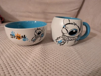 Official Disney Store Stitch Ceramic Mug And Bowl Set Rare Retired New - Image 1 of 4