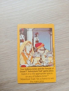 KELLOGG'S CARD: Indiana Jones & THE TEMPLE Of Doom Adventure AUS Trail Game 1984 - Picture 1 of 2