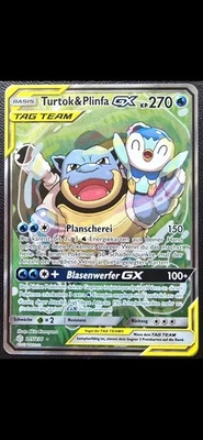 Pokémon, Turtok & Plinfa Tag Team GX, Alt Art 215/236 NM - Bild 1 von 2