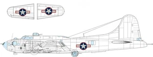 EDUARD EX1054 MASK B-17F US NATIONAL INSIGNIA W/ RED OUTLINE 1/48 (EDUARD) - Picture 1 of 1