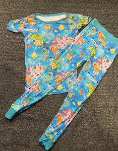 Little Sleepies Around The World Bamboo Map Pajamas Size 5/6 - Picture 1 of 5
