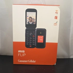 Consumer Cellular Iris Flip 8GB Black 4G LTE 5 (MP) Megapixels New Sealed - Picture 1 of 4