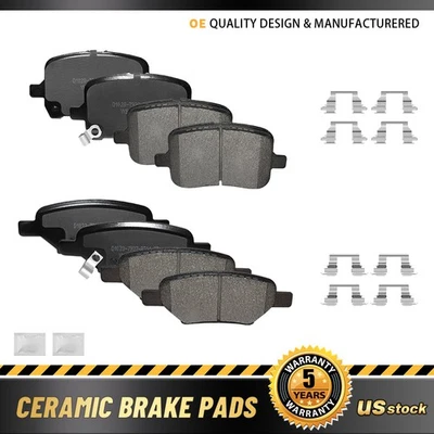 Pastilhas de freio dianteiras e traseiras de cerâmica para Chevy Malibu Cobalt Pontiac G6 Saturn Aura - Imagem 1 de 4