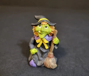 Spooky Halloween Fall Village Town Witch With Broom Like Lemax - Picture 1 of 7