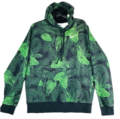 RARE Nike Sportswear Club French Terry Green Leaf Pullover Hoodie Mens M Pocket - Image 1 of 4
