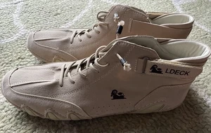 LDECK Hombres Deportes Informales Cuero Marinero Alto Top Marrón Zapatos EU46 Talla 12/13 NUEVO - Imagen 1 de 6