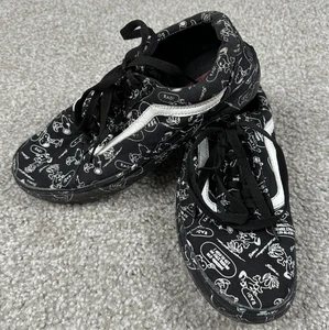 Vans Old Skool X Peanuts "Snoopy" Shoes Mens 7.5 Women 9 Black Sneakers - Picture 1 of 7