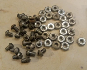 Gilbert Erector Set Part S51: Cadmium Plated 1/4" Screws & hex nuts Lot of 25  A - Picture 1 of 1