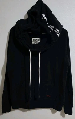 Peace Love World Hoodie Sweatshirt Women Sz S Black Sweater Pullover Cozy  - Image 1 of 4