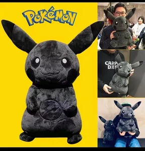 Muñeco de Peluche Pikachu Oscuro 30CM - Personaje Anime Kawaii, Almohada Pikachu Negra, Regalo - Imagen 1 de 2