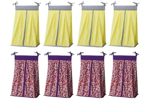 Set of 8 Diaper Stackers by Trend Labs - Talulu Purple Red & Yellow Gingham Dot - Picture 1 of 4