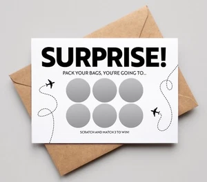 Personalised Travel Gift Card | Scratch Off | Holiday Reveal Boarding Pass Card - Picture 1 of 17