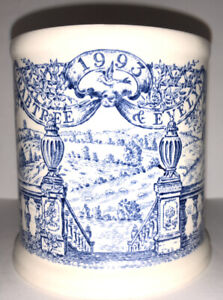 Mason’s England Crabtree & Evelyn 1993 Blue on White Ironstone Coffee Mug Cup