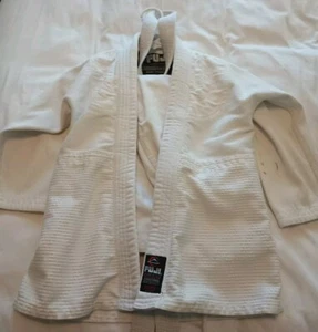 Fuji Kimono Gi Youth Taglia 00 Bianco Arti Marziali Jiu Jitsu Giacca, Pantaloni, Cintura - Foto 1 di 12