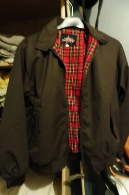 veste homme L style Harrington, Marron/écossais, neuve, jamais portée - Photo 1/3