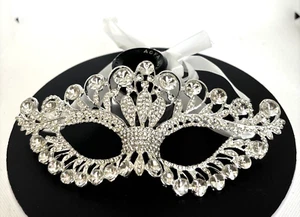 Masquerade Mask for Women, Crystal Mask Rhinestone, Venetian Party, Evening Prom - Picture 1 of 8