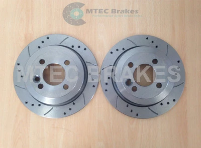 BMW MINI ONE Cooper Drilled Grooved Brake Discs Rear - Image 1 of 2