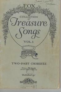 Fox Collection Piano Treasure Songs Vol 1 Two Part Choruses Music Book - Picture 1 of 4