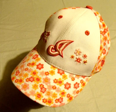 Cleveland Indians Sombrero Blanco Rosa y Naranja Flores Nueva Era NIÑO Niñas Sombrero Ajustar Foto 1 de 4