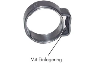 10 x EDELSTAHL 1-OHR SCHLAUCHSCHELLEN mit EINLAGE verschiedene Spannbereiche - Bild 1 von 1