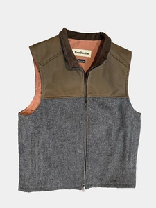 Tom Beckbe Men’s M Full Zip Wool Waxed Cotton Vest Made In USA - Picture 1 of 6