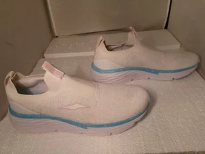 Avia Womens Easy On Slip On Walking Shoes Size 9.5 White Blue Pink Accents - Picture 1 of 13
