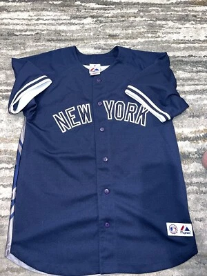 Rare Vintage New York Yankees Jersey MAJESTIC Youth Large 14/16 #2 Derek Jeter - Image 1 of 4