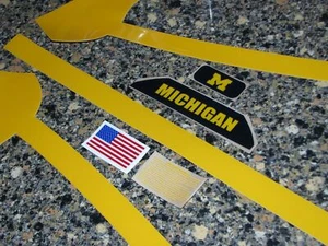 MICHIGAN WOLVERINES MAIZE Football Helmet Decal Set FULL Size 3M 20MIL - Picture 1 of 5