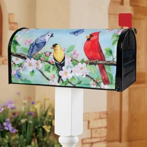 Floral Garden Songbirds Decorative Magnetic Mailbox Cover - Picture 1 of 1