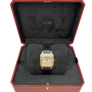 Montre pour femme à quartz or rose 18 carats cadran argent Cartier Santos Dumont WGSA0022 - Photo 1 sur 7