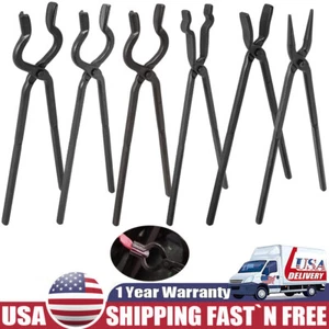 6PCS Beginner Blacksmith Bladesmith Forge Tongs Tool Knife Making Tongs Set - Picture 1 of 12