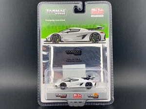 Tarmac Works Koenigsegg Jesko Attack with (Trading Card x2) White Global64 1/64 - Picture 1 of 8