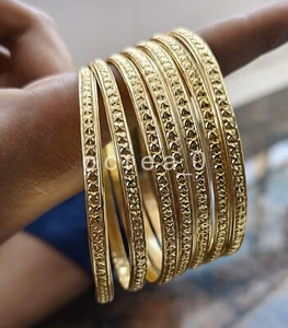 New 7 Set of bangles, Solid Brass bangles Traditional Indian, Wedding bangles T3 - Picture 1 of 7