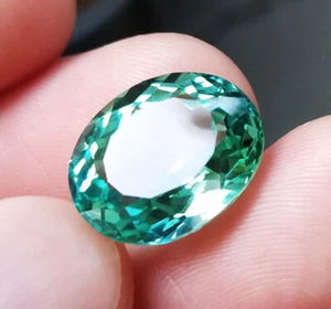 15x12.5mm. 12.80cts OVAL GREEN PARAIBA TOURMALINE COLOR LOOSE GEMs VIVID - Picture 1 of 10