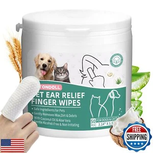 ANTONDOLL Dog Ear Cleaner Finger Wipes - Grooming Kit Care for Dogs and Cats - Picture 1 of 5