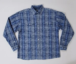 Panhandle Shirt Mens Large Paisley Western Button Down Two Pocket Blue *Button  - Picture 1 of 13