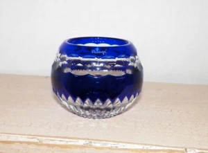 FABERGE NADYA BLUE CUT TO CLEAR TEA LIGHT VOTIVE CANDLE HOLDER - Picture 1 of 12
