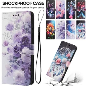 For Google Pixel 9 Pro XL 8/7 Pro 9a 8a 7a Pattern Flip Wallet Card Case Cover - Picture 1 of 69
