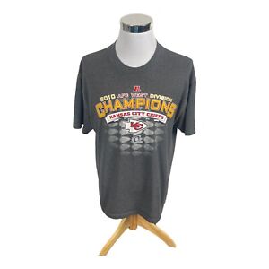 Kansas City Chief T-Shirt Mens XL Gray NFL Football AFC West Champions Tee Adult