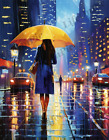 Wall Art, Digital Image Photo Wallpaper Background Women In Rain Painting