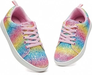 Bernal Women Glitter Sneakers Fashion Shiny Sparkle Sneakers Non Slip Lace Up - Picture 1 of 6